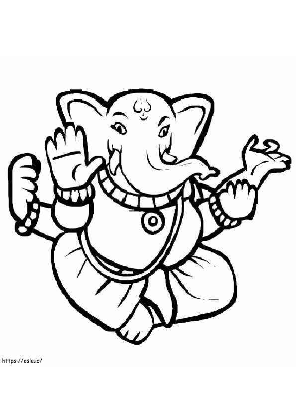 Ganesha Hindu God coloring page