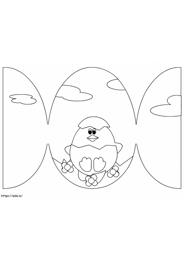 Cute Easter Card coloring page