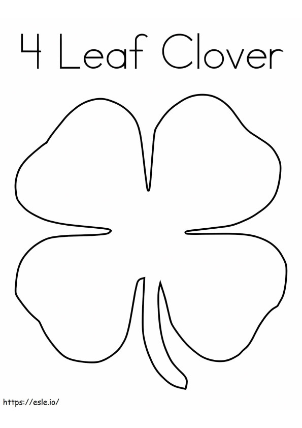 4 Leaf Clover coloring page