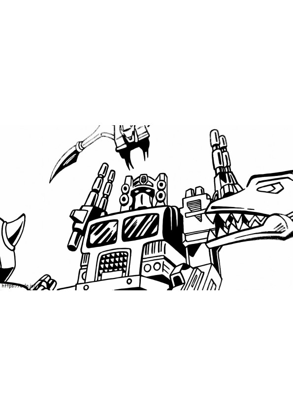 Optimus Y Dinobots coloring page