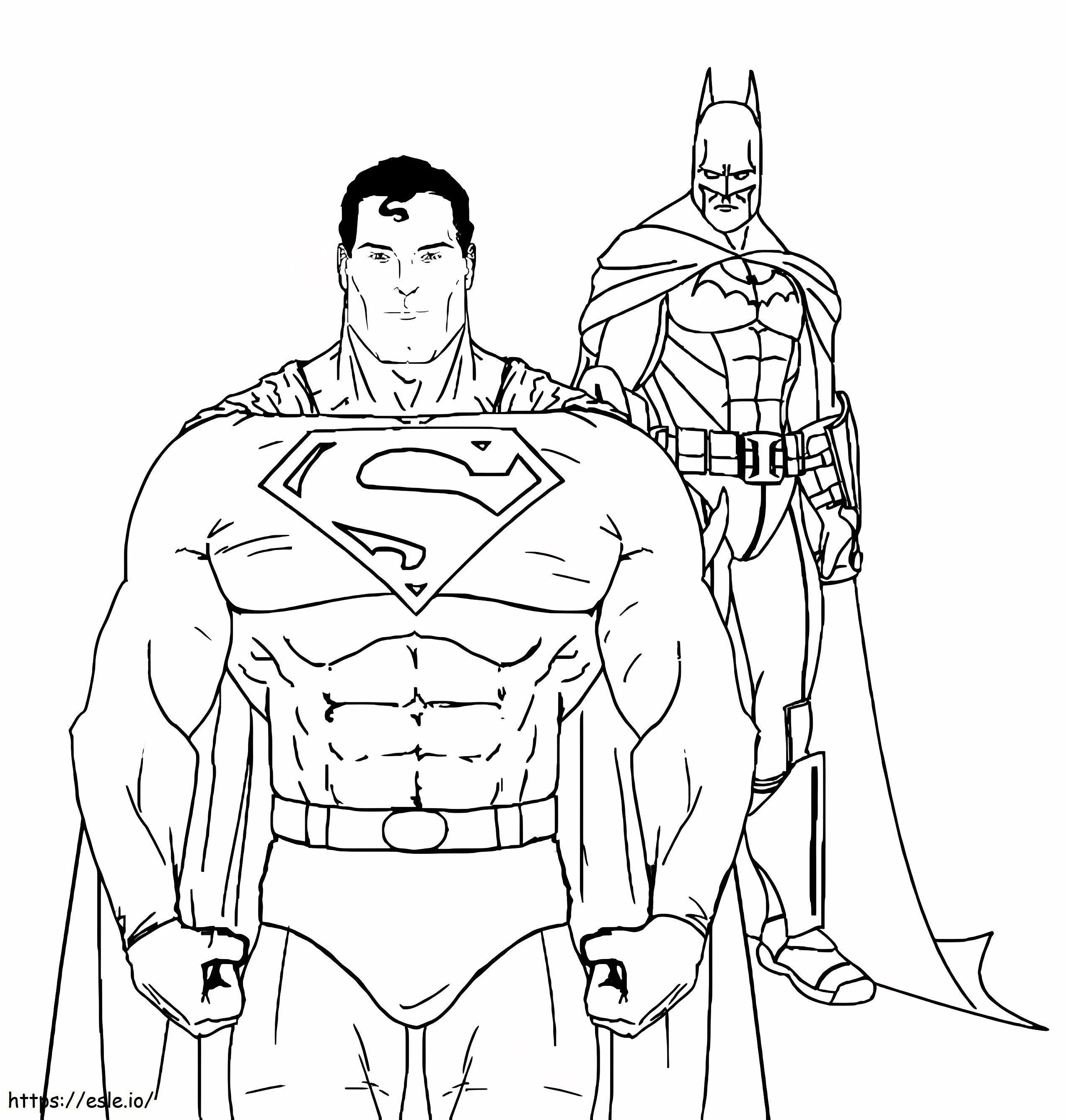 スーパーマンとバットマン ぬりえ - 塗り絵