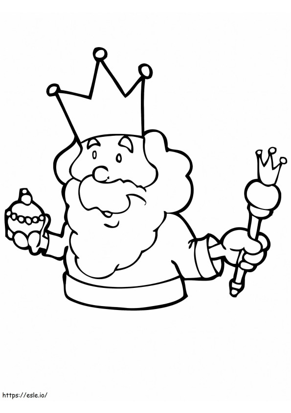 Coloriage King's Holding Cupcake à imprimer dessin