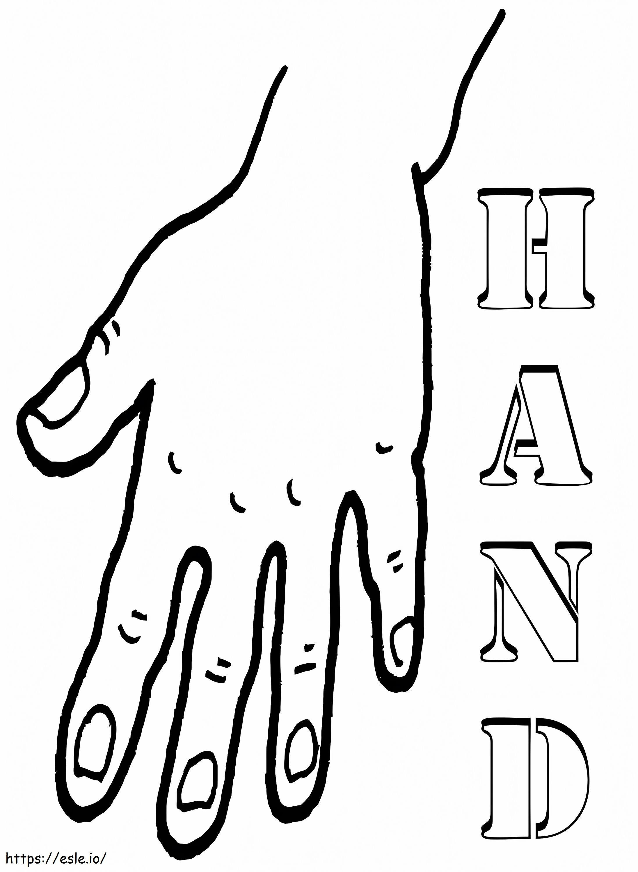 Hand 2 coloring page