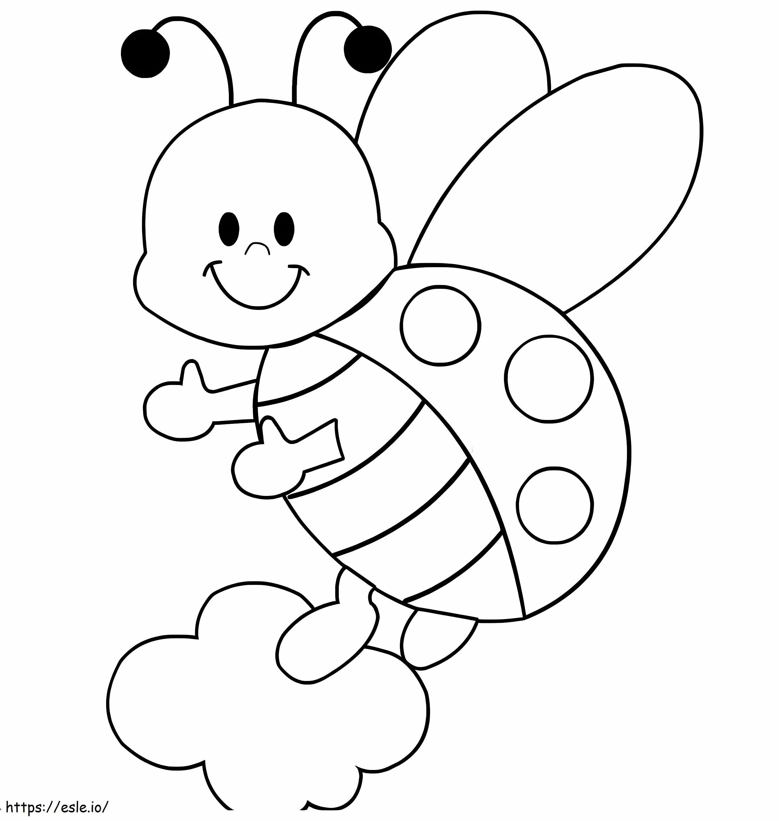 Cute Ladybug Smiling coloring page