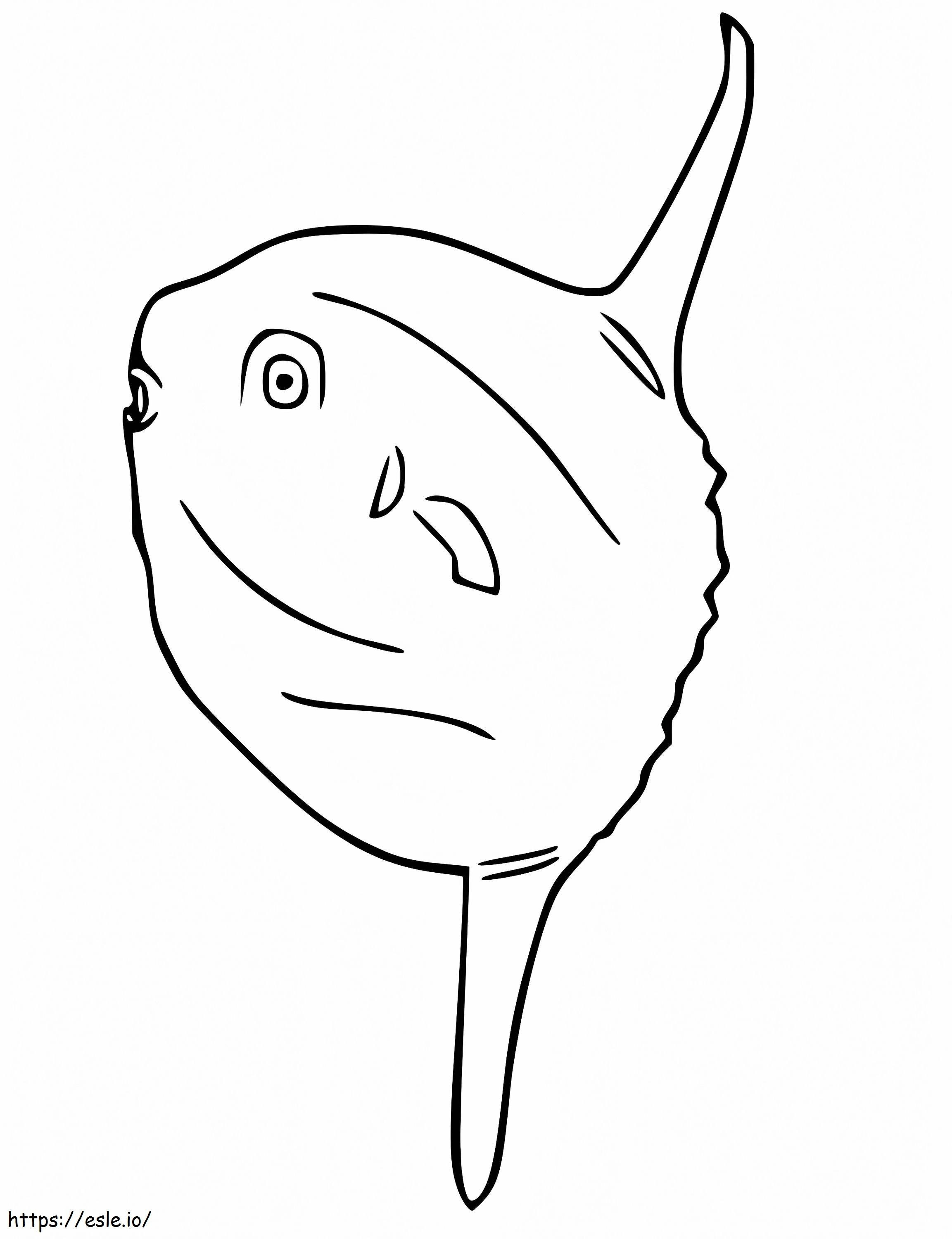 Ikan mola-mola sederhana Gambar Mewarnai