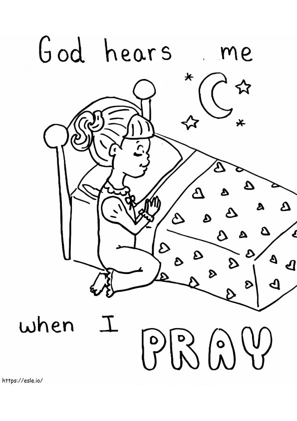 God Hears Me When I Pray coloring page
