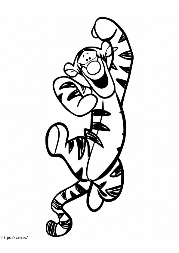 Salto do tigre para colorir