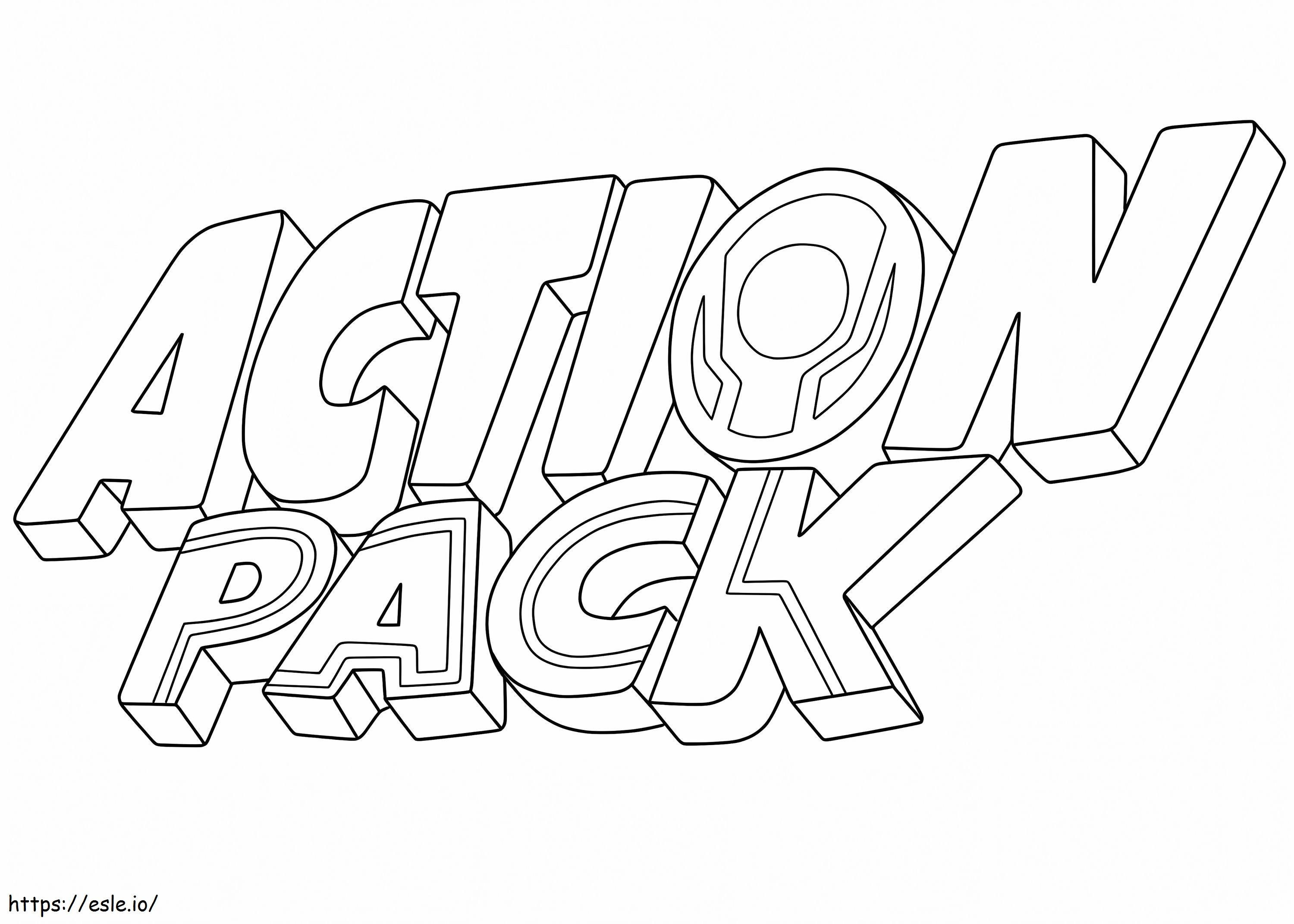 Coloriage Logo du pack d'action à imprimer dessin