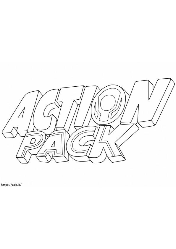 Logotipo del paquete de acción para colorear
