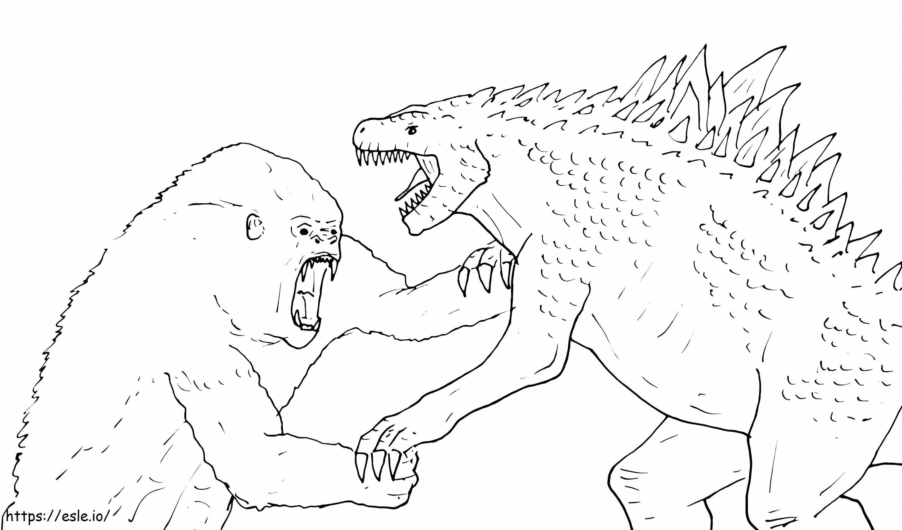Godzilla vs Kong 3 värityskuva