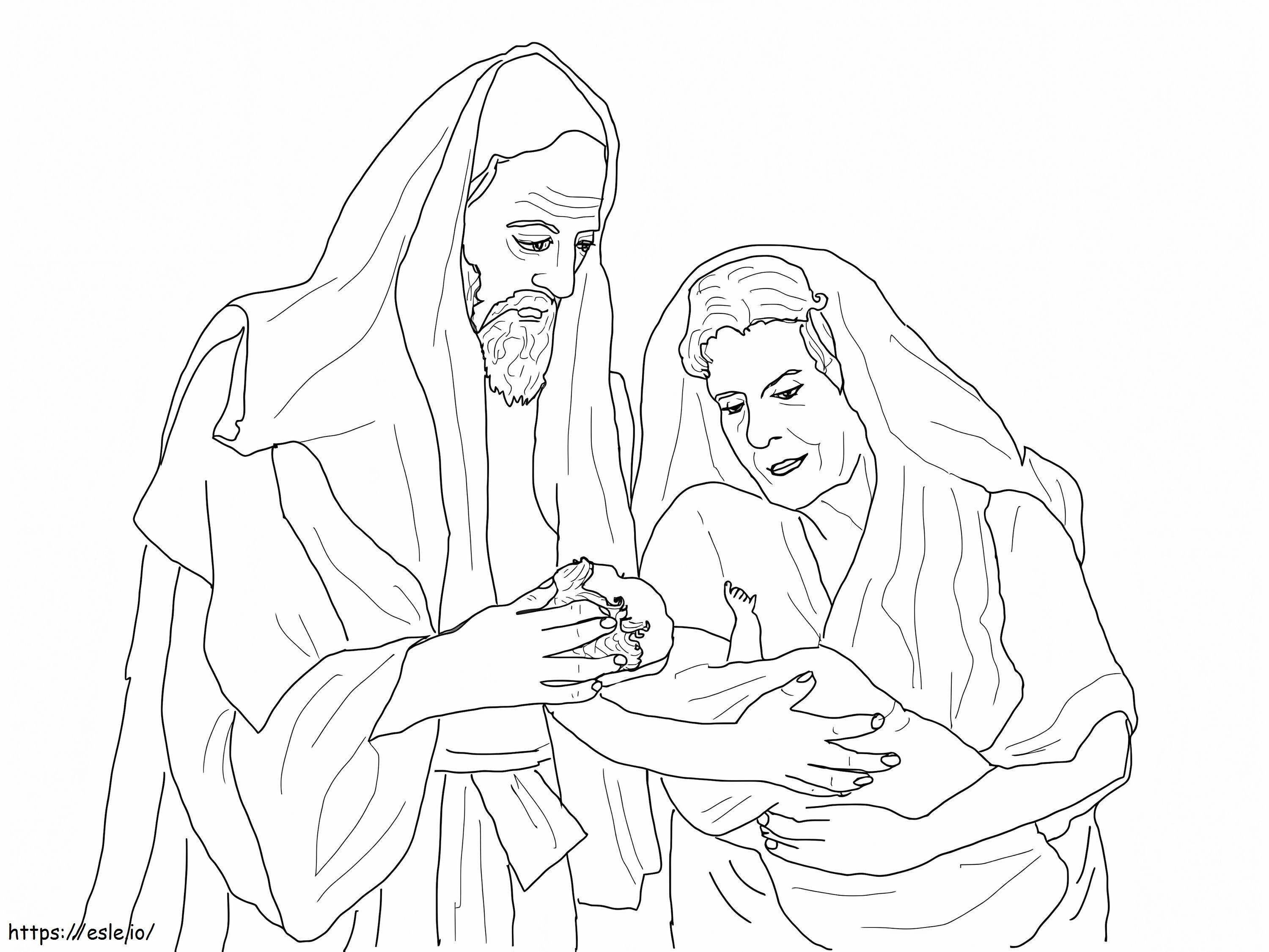 Abraham And Sarah And Issac coloring page