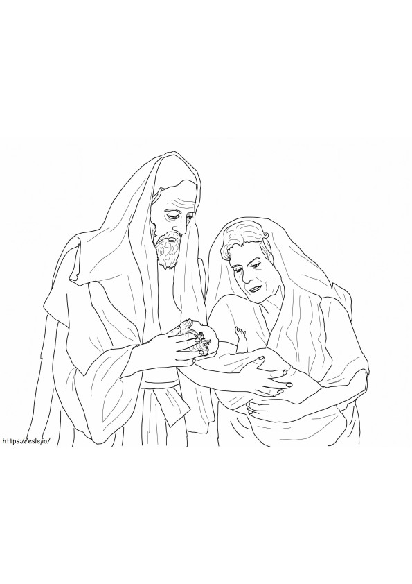 Abraão e Sara e Isaque para colorir