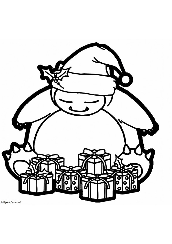 Christmas Snorlax coloring page