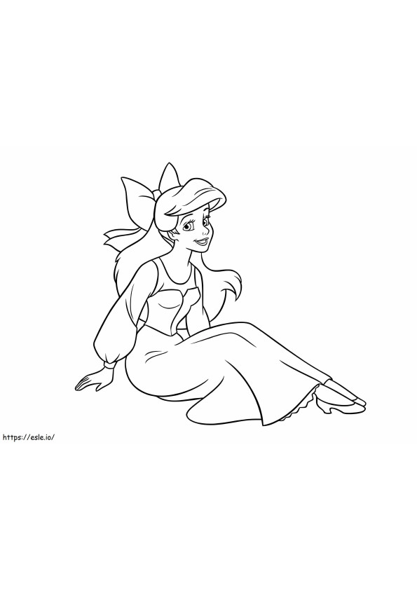 Coloriage Drôle Ariel assis à imprimer dessin