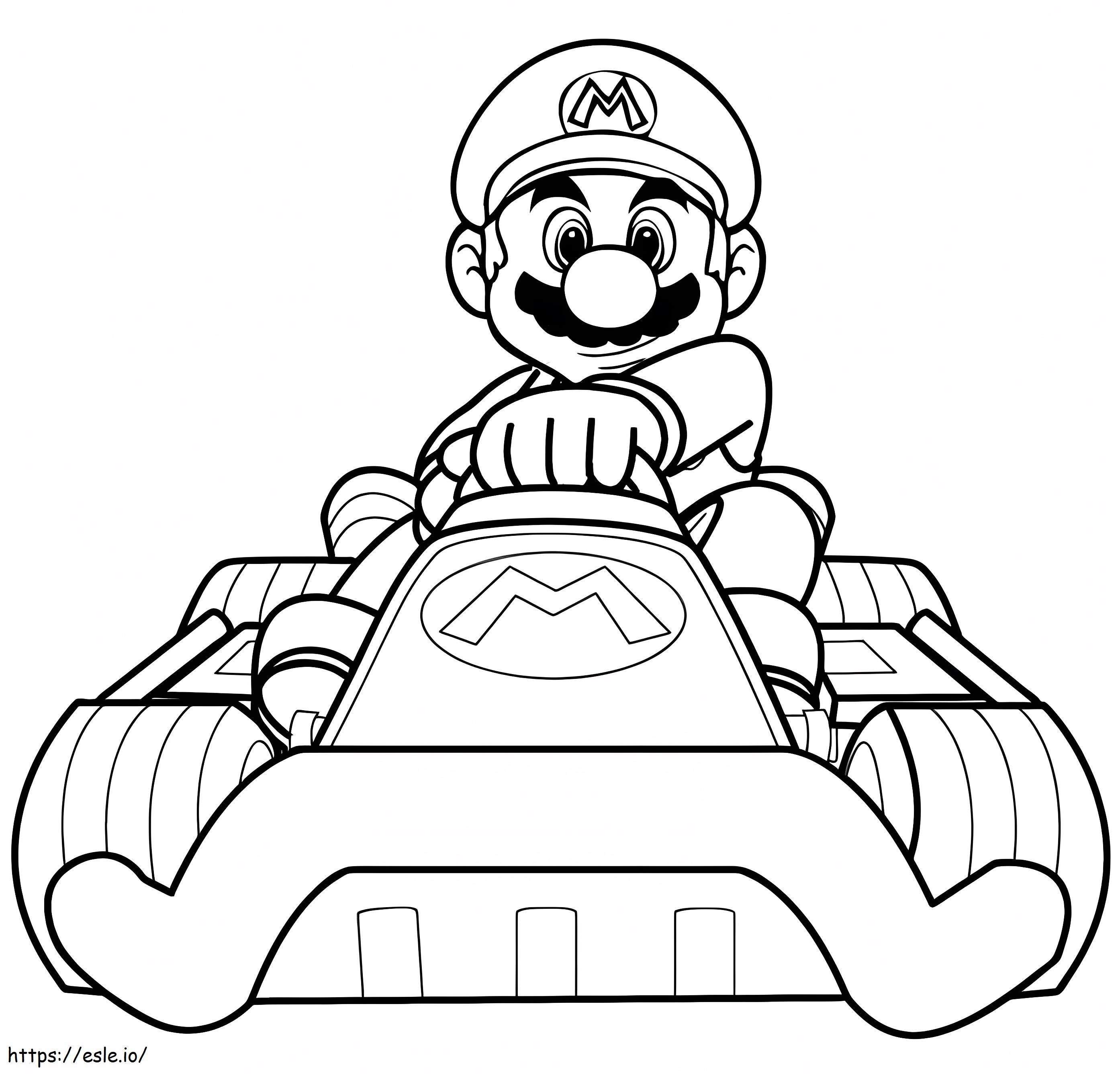 Mario In The Car coloring page