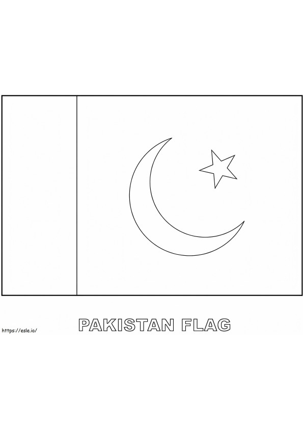 Coloriage Drapeau du Pakistan à imprimer dessin