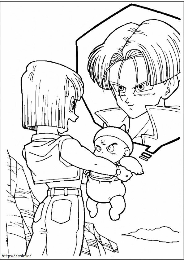 Bulma Y Trunks coloring page