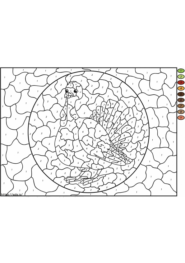 Turkey Color By Number coloring page
