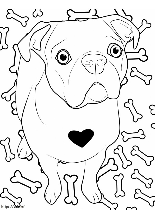 Dog With Bones coloring page