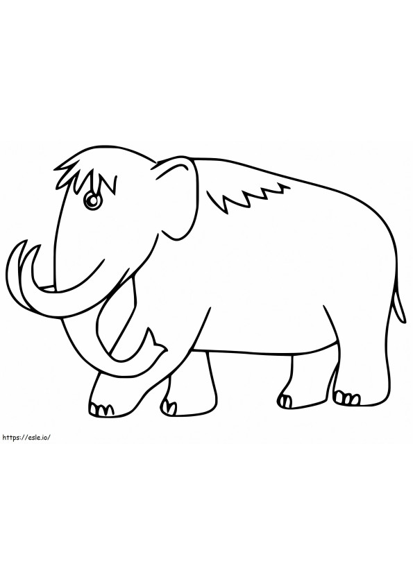 Easy Mammoth coloring page
