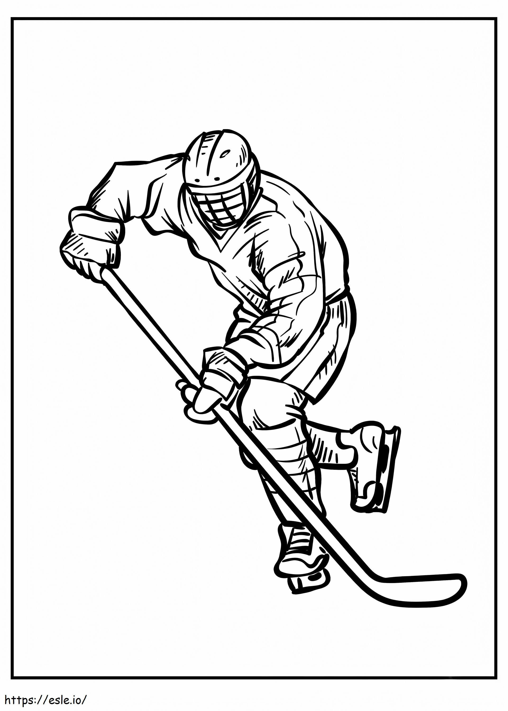 Coloriage Homme jouant au hockey à imprimer dessin