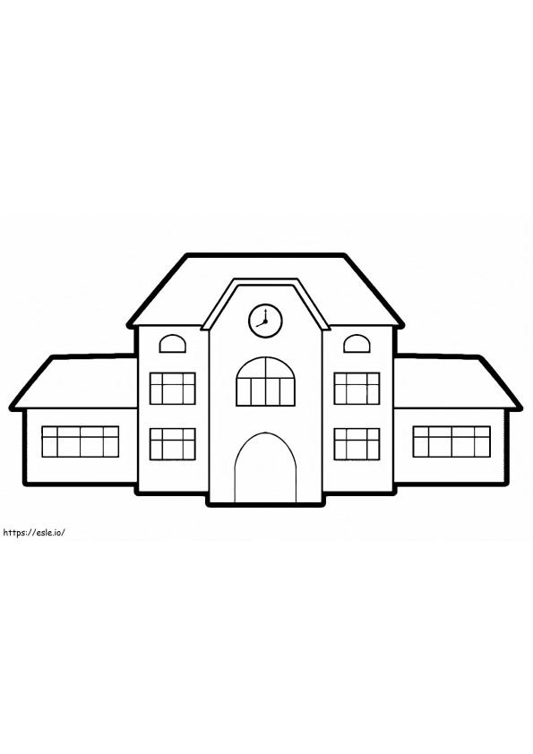 Basic School Building coloring page