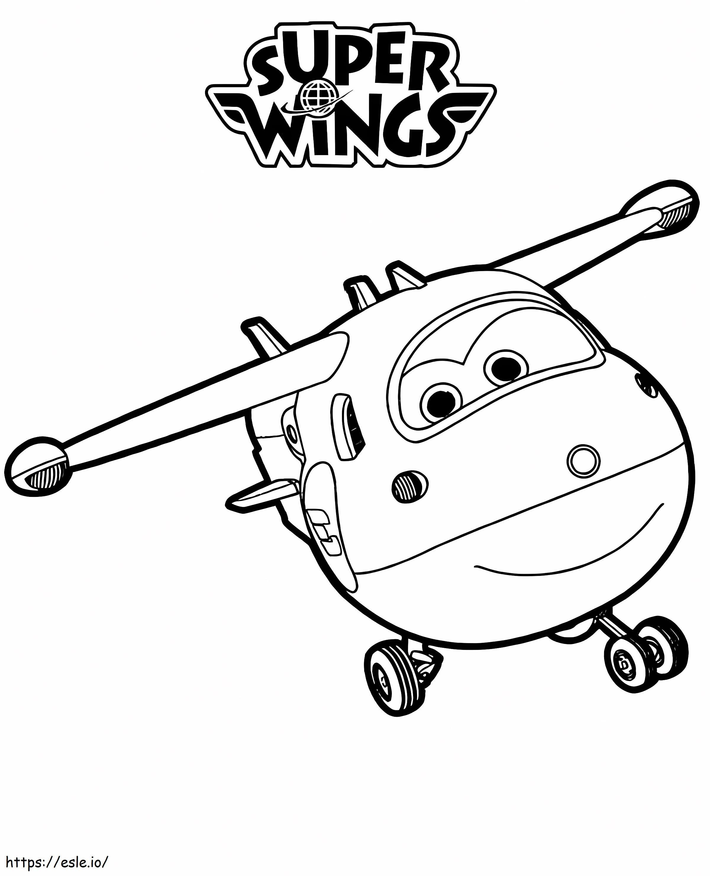 Coloriage Jett Super Wings souriant à imprimer dessin
