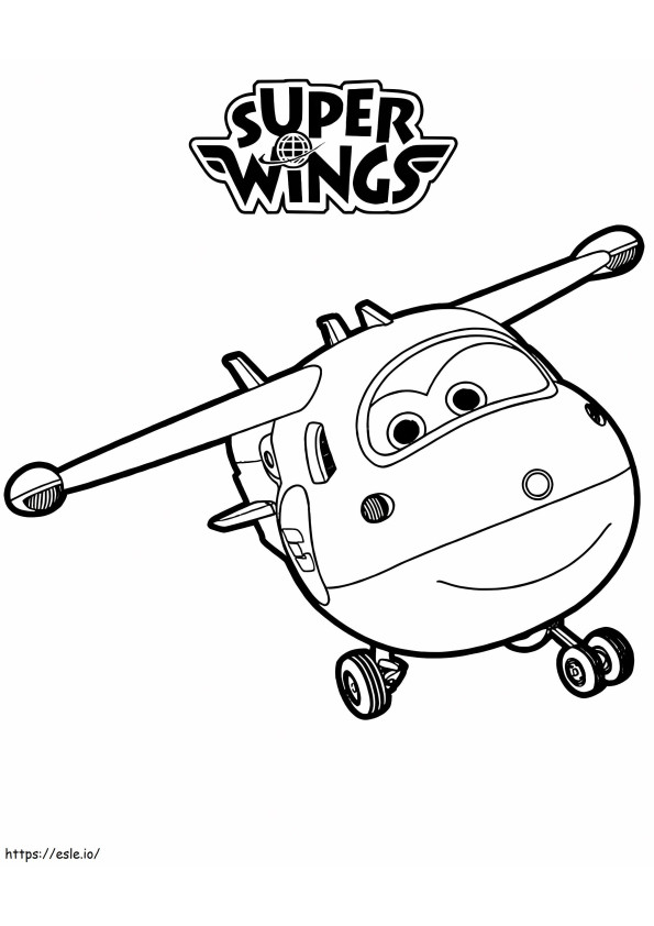 Coloriage Jett Super Wings souriant à imprimer dessin