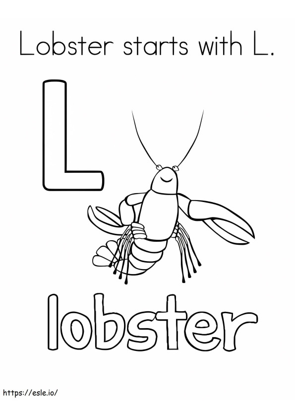The Lobster Starts With L coloring page