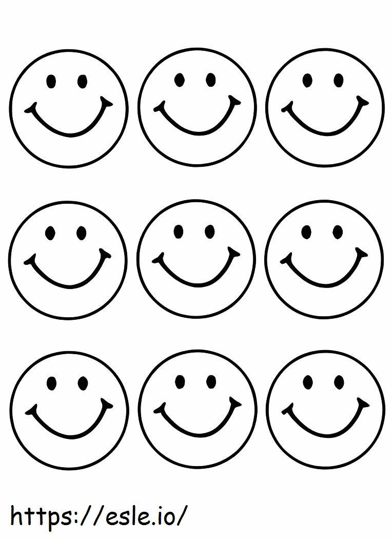 Eight Smiling Face coloring page