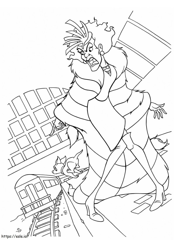 Cruella De Vil Is Angry coloring page