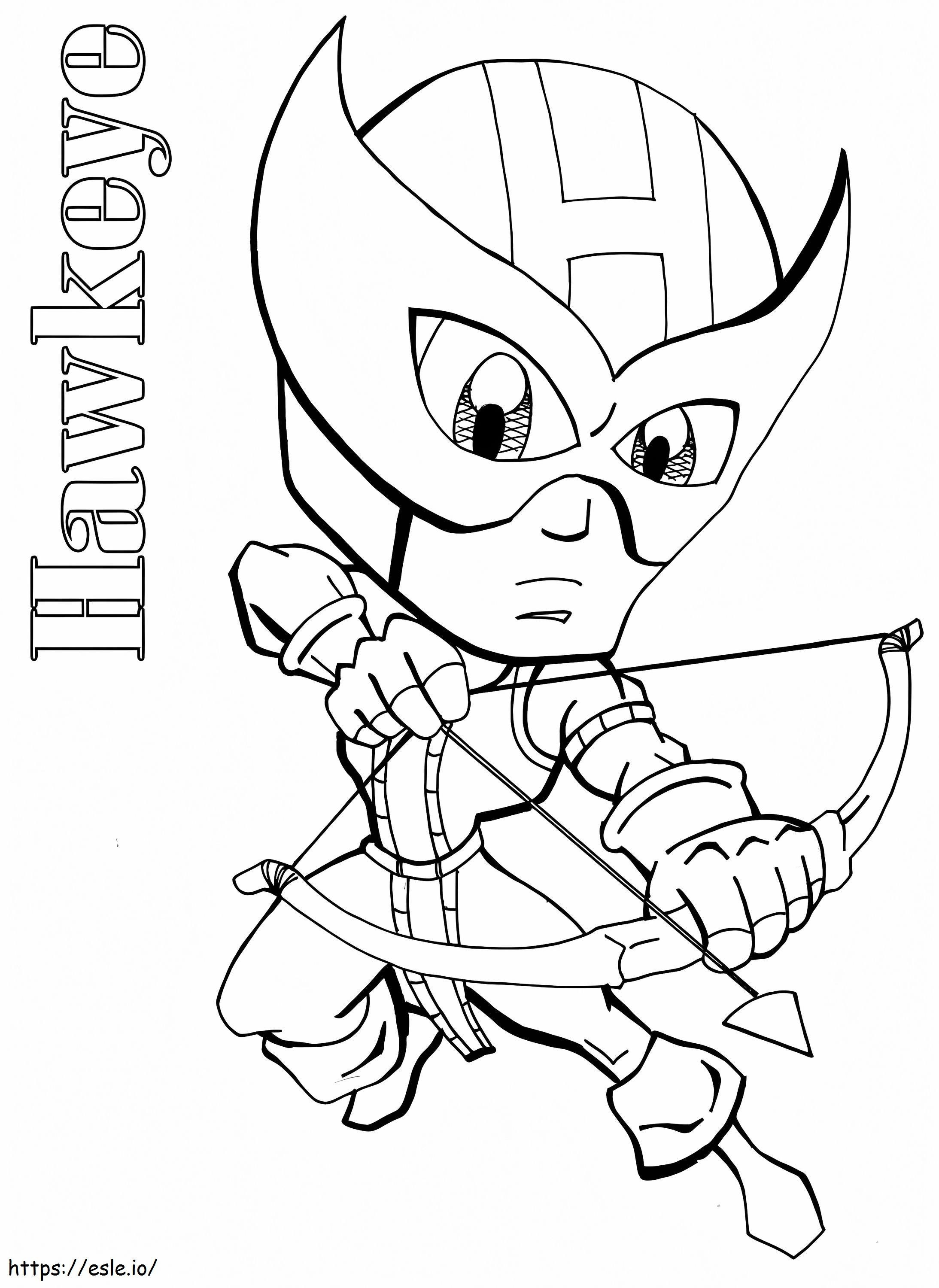 Pequeno Hawkeye lutando para colorir