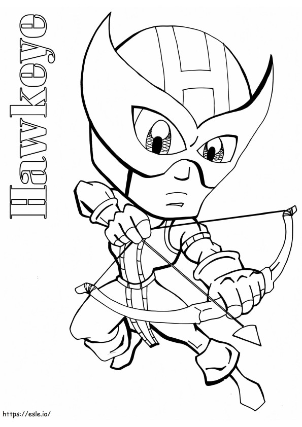 Little Hawkeye Fighting coloring page