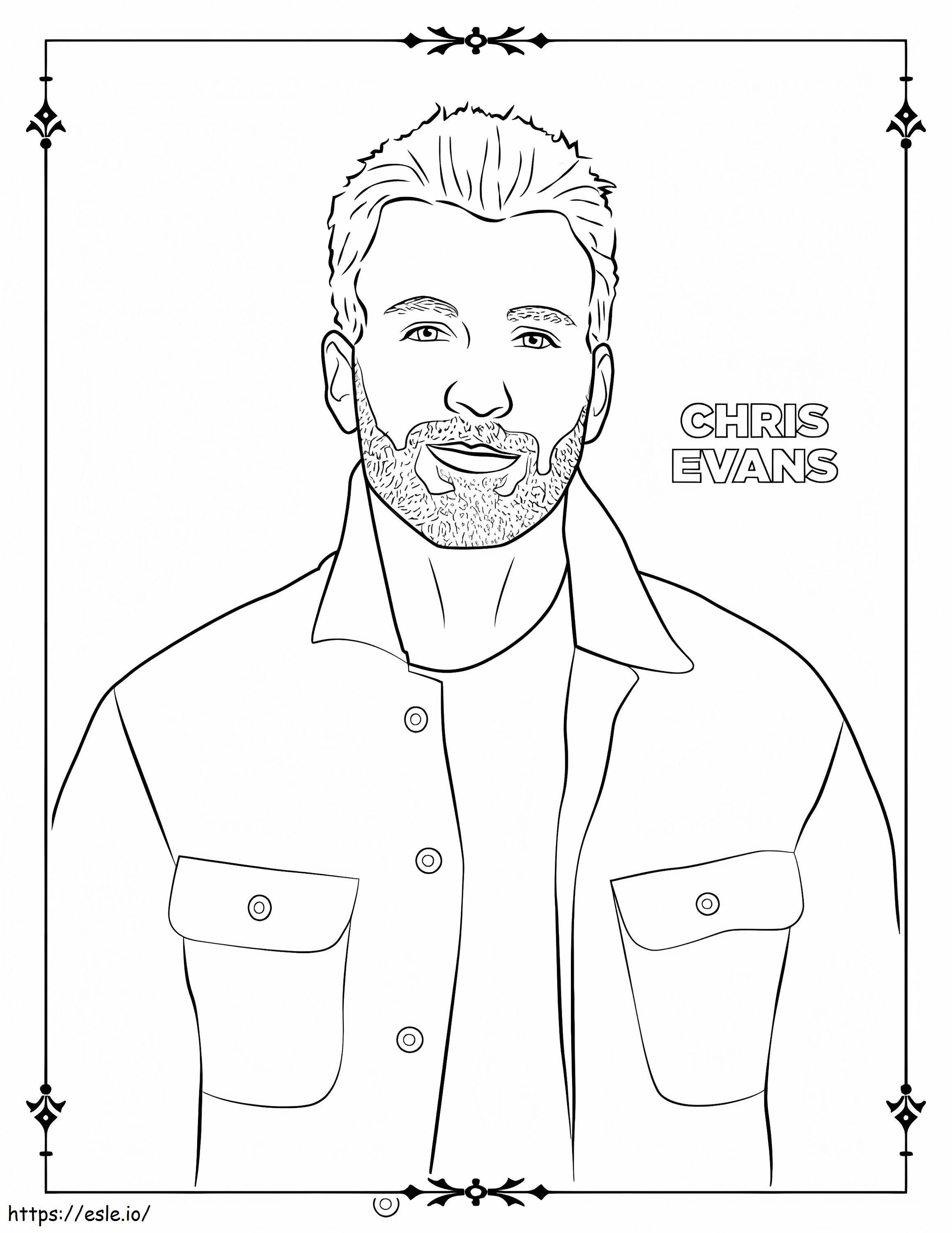 Coloriage Chris Evans souriant à imprimer dessin