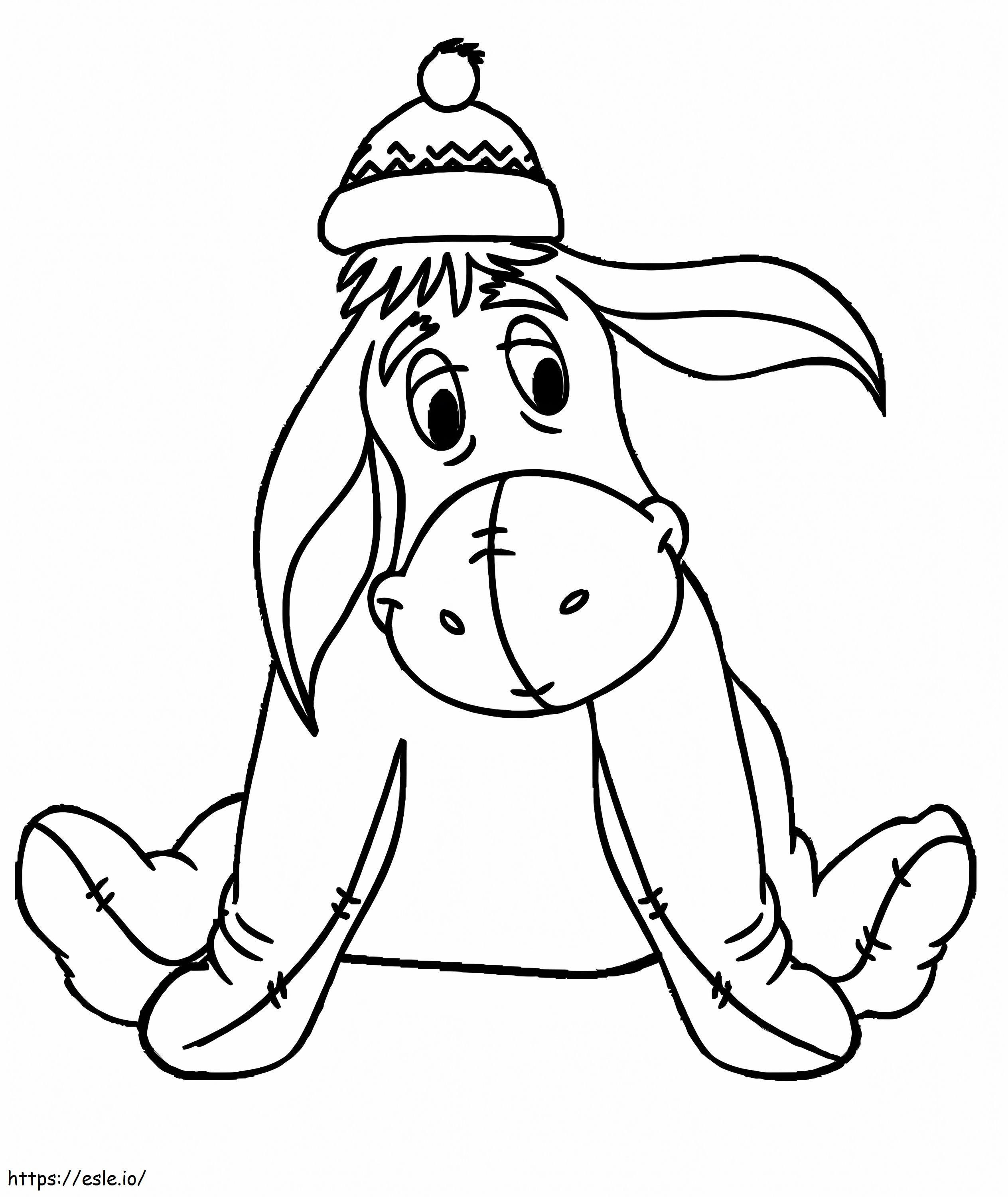 Eeyore With Winter Hat coloring page
