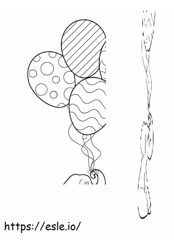 Elephant With Balloon coloring page