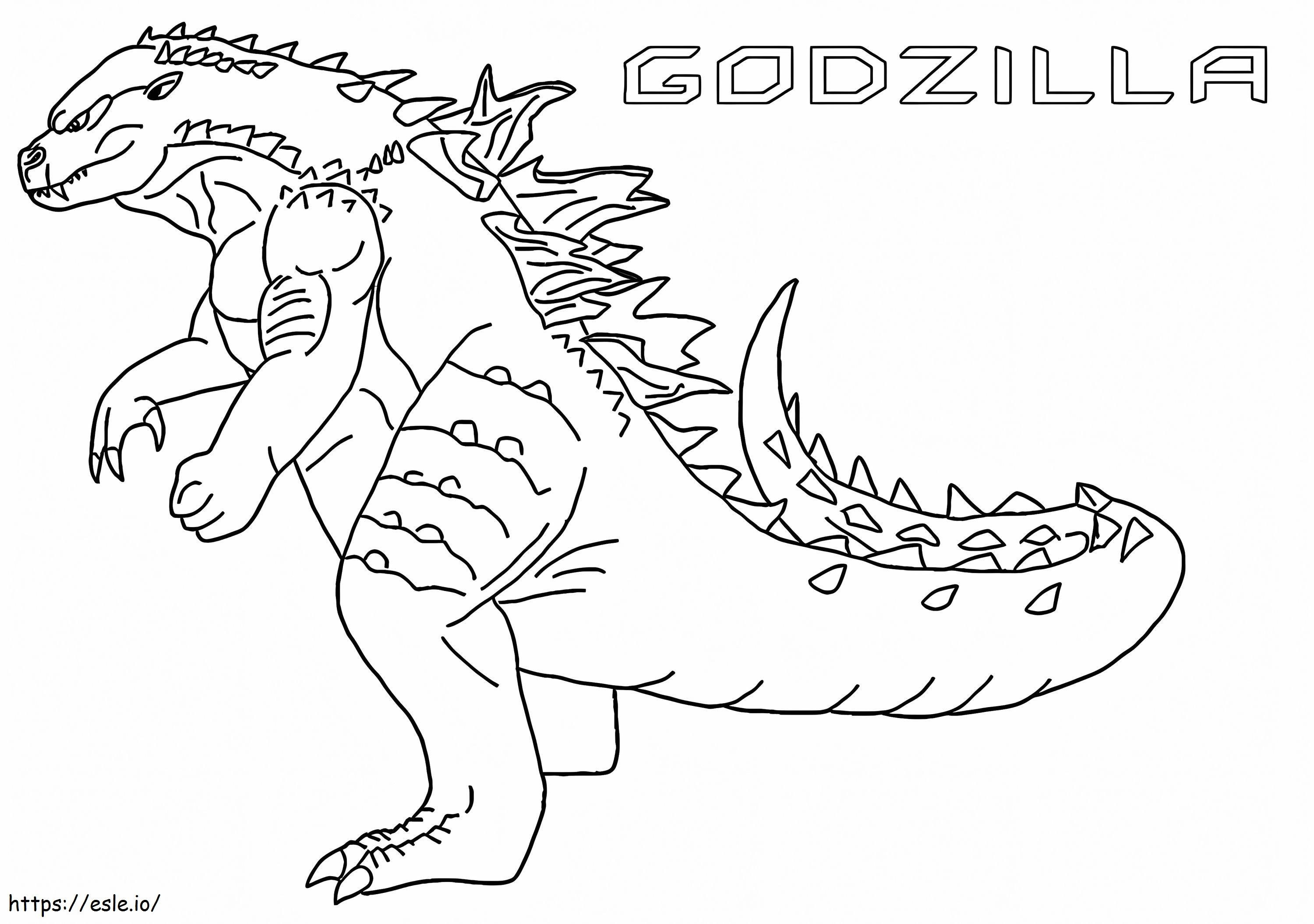 Godzilla lapsille värityskuva