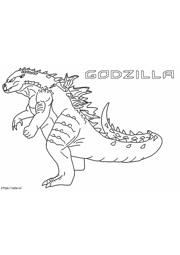 Godzilla lapsille värityskuva