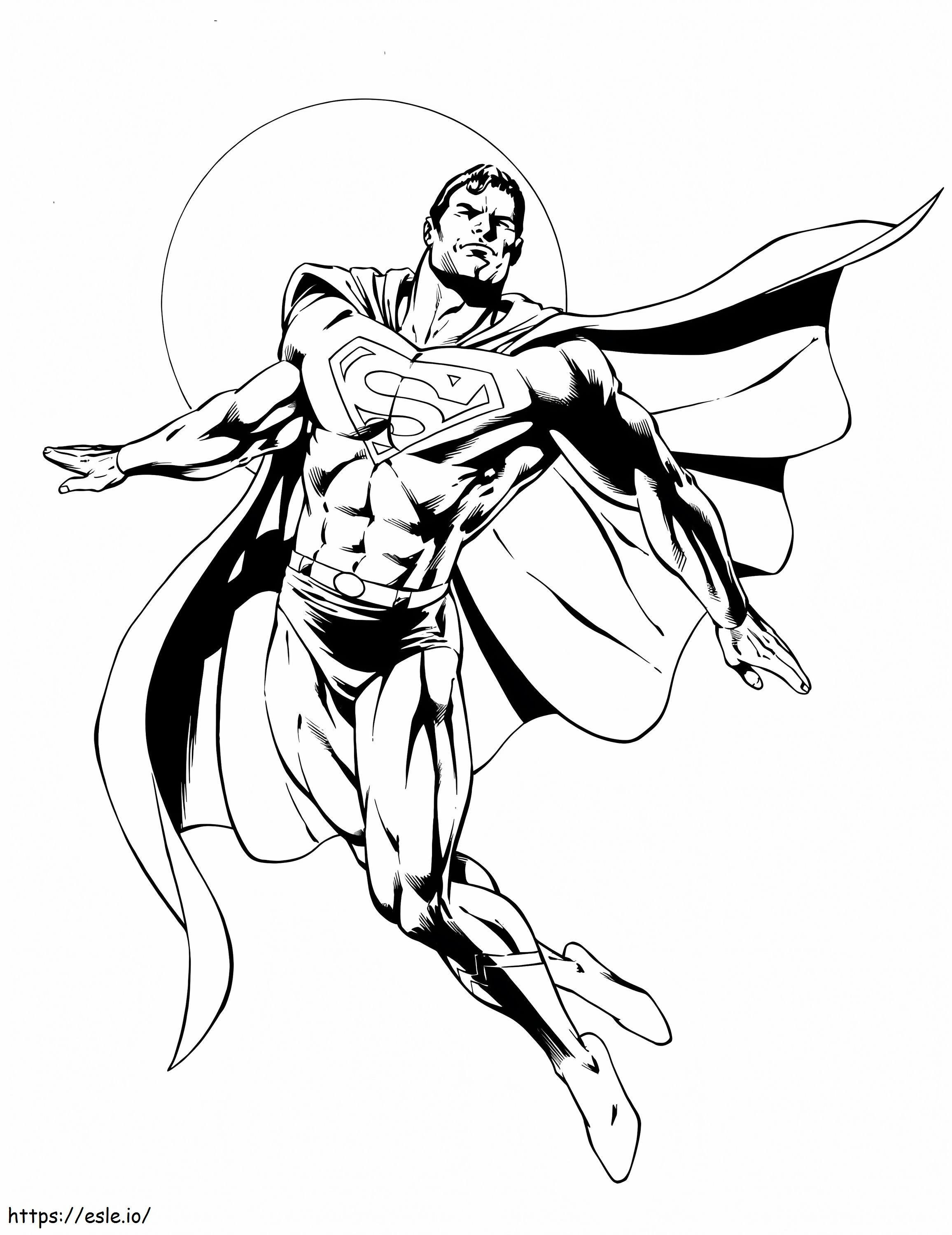 Superman Is Flying coloring page