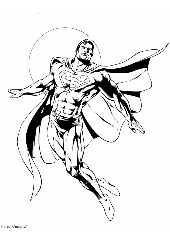 Superman Is Flying coloring page