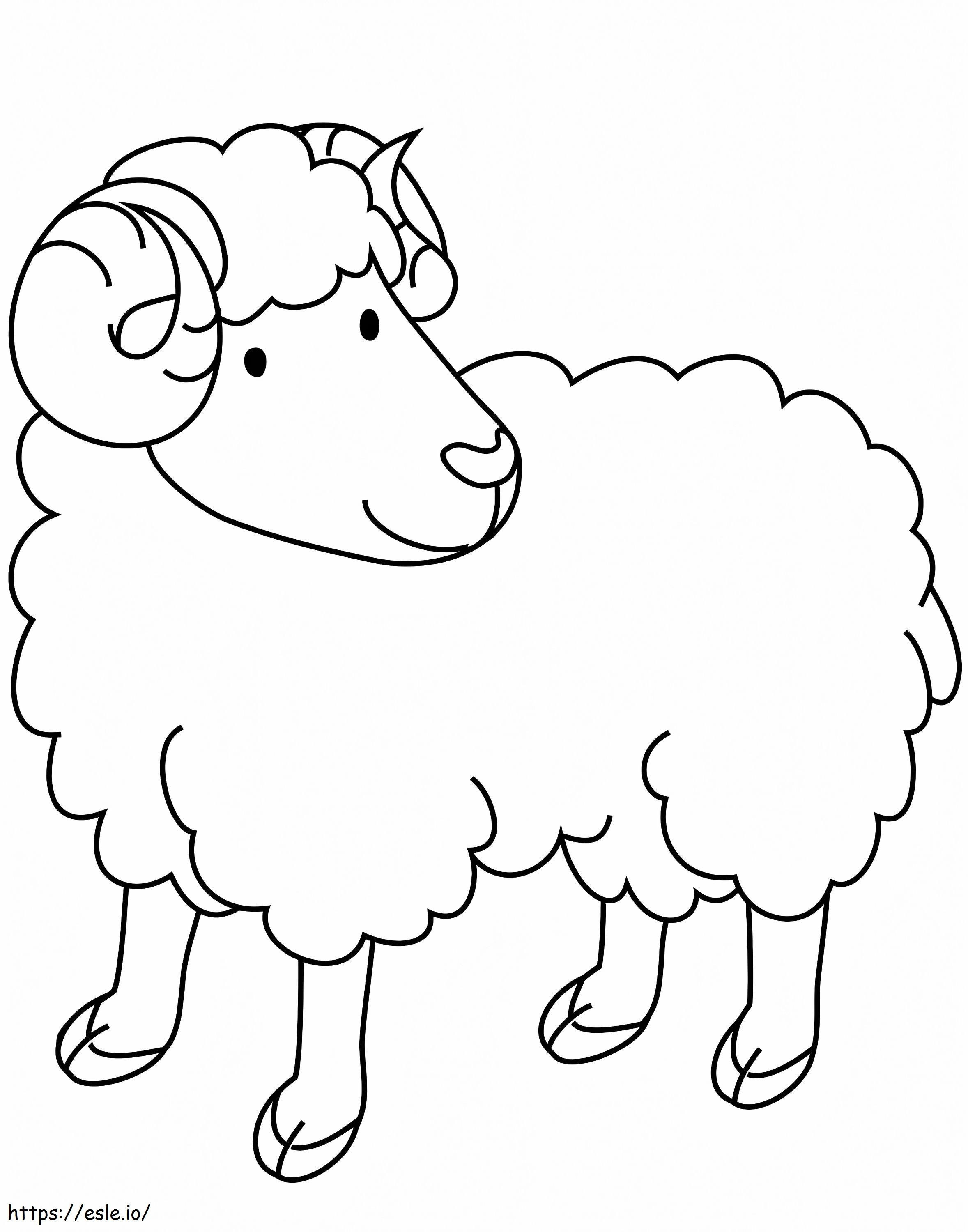 A Cute Ram coloring page