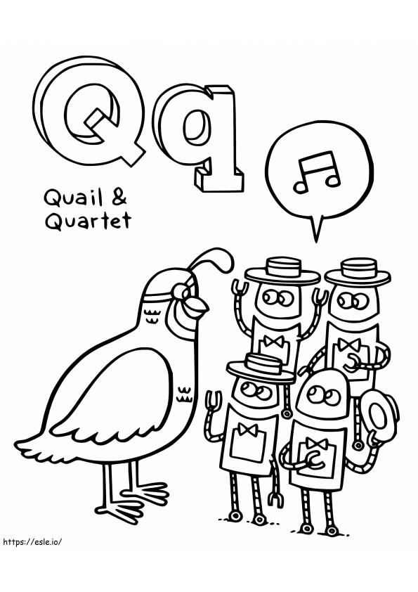 Coloriage Lettre Q de StoryBots à imprimer dessin
