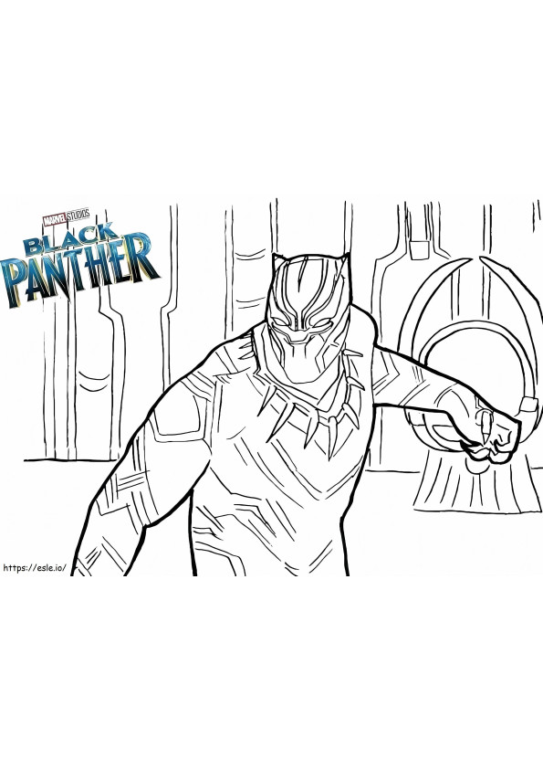 Coloriage Panthère noire dans Marvel à imprimer dessin