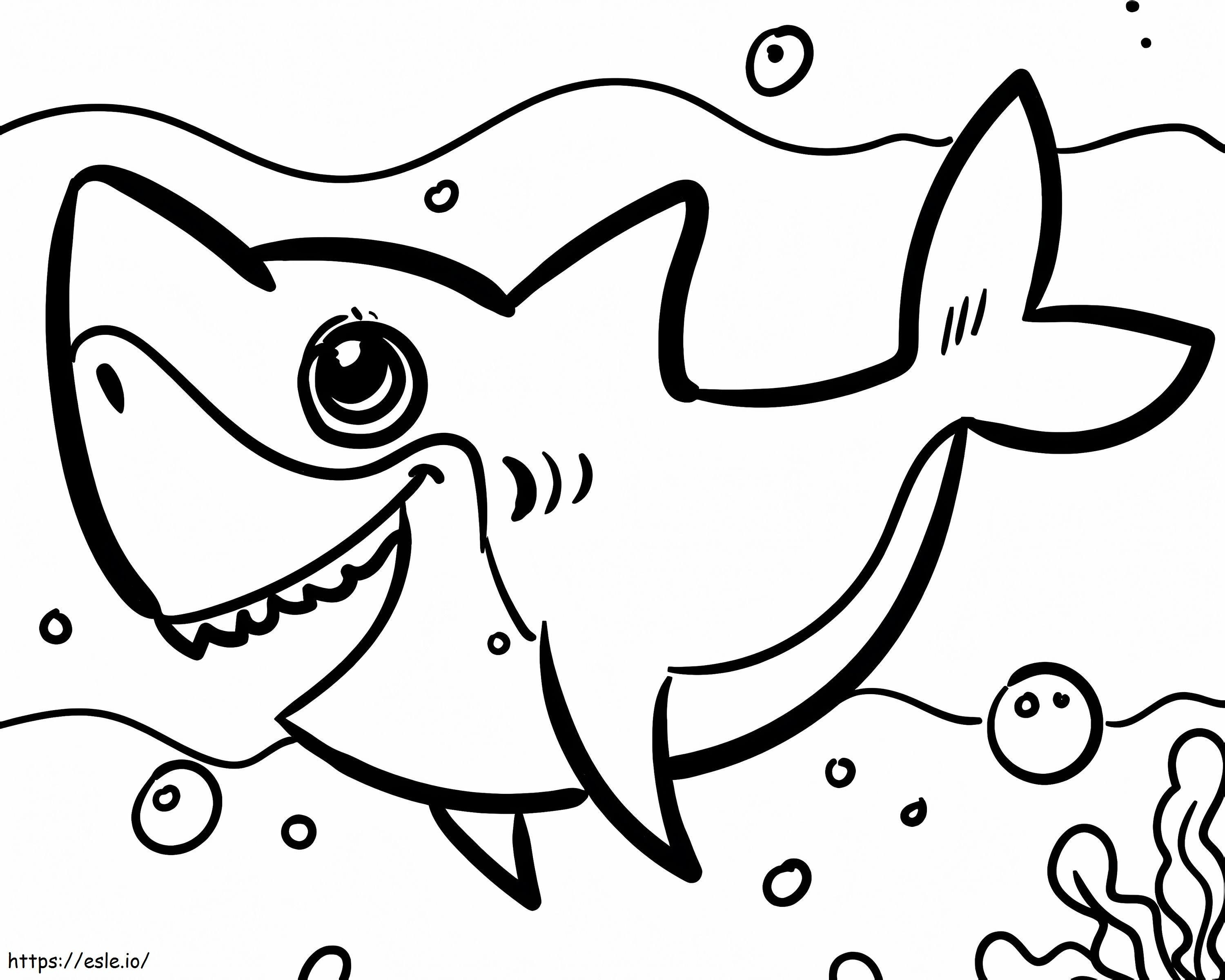 Coloriage Joli requin à imprimer dessin