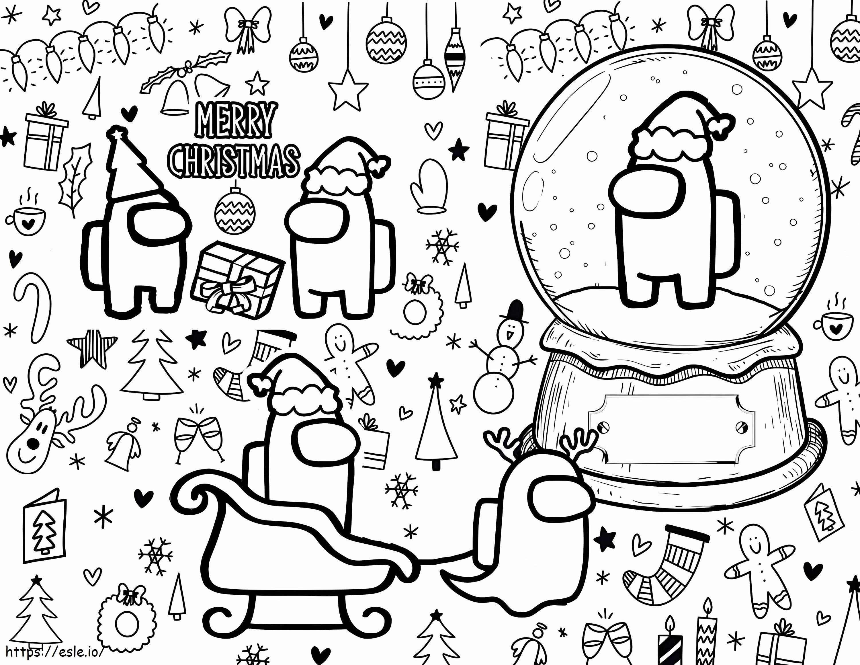 Among Us Merry Christmas 1 coloring page