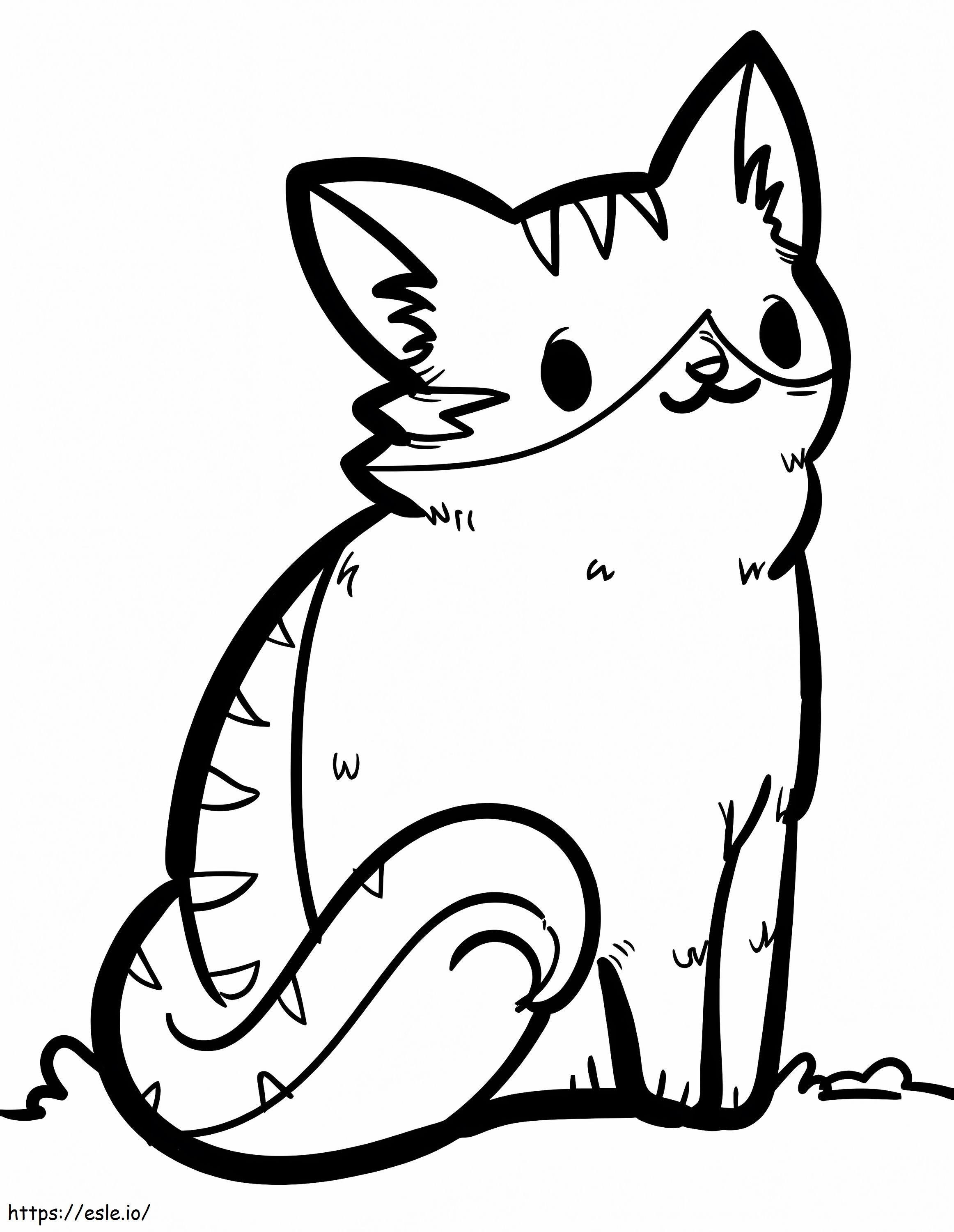 oturan kedi yavrusu boyama