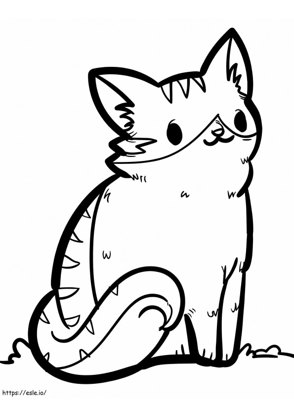 Kitten Sitting coloring page