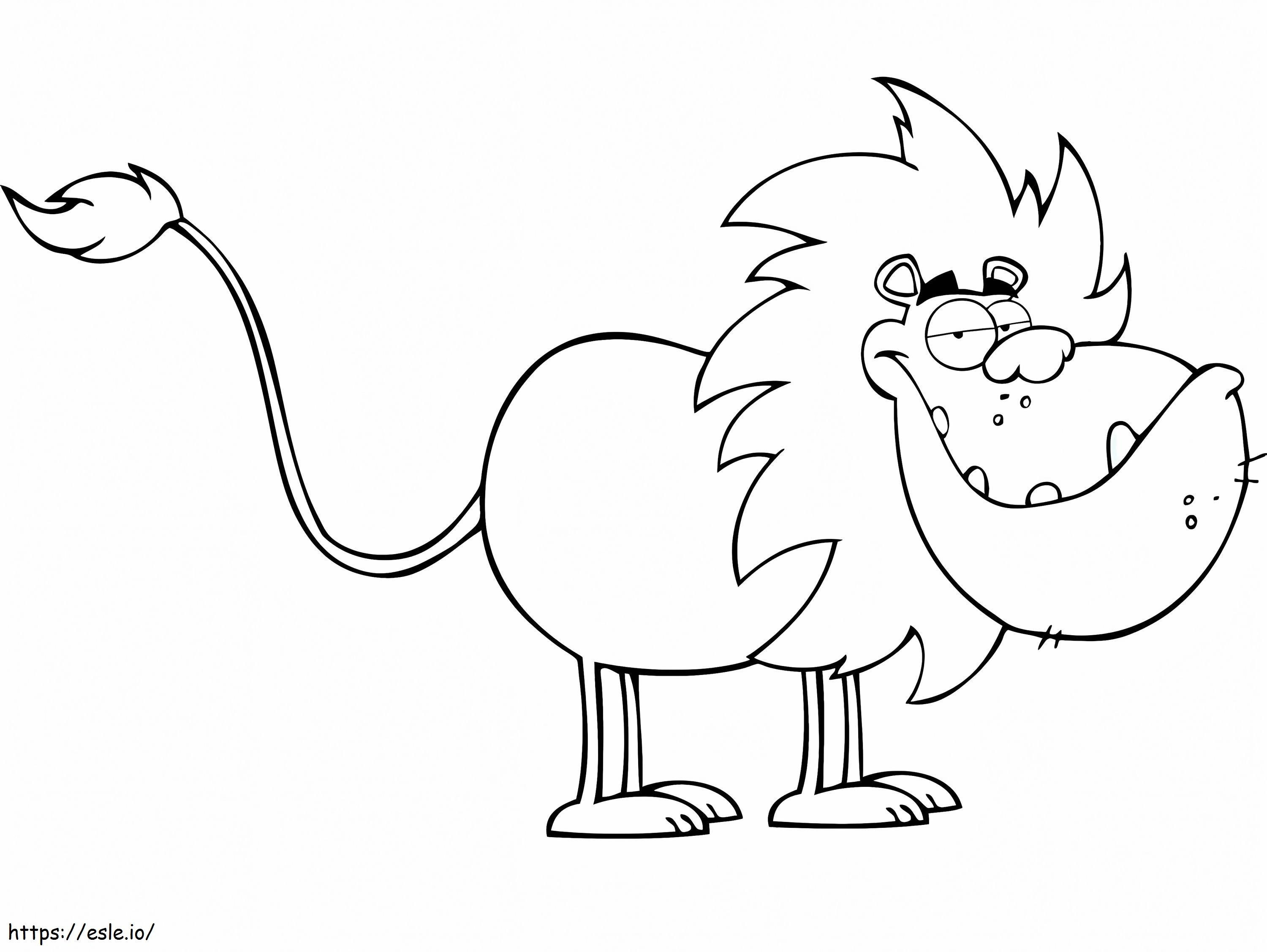 Leão alegre dos desenhos animados para colorir