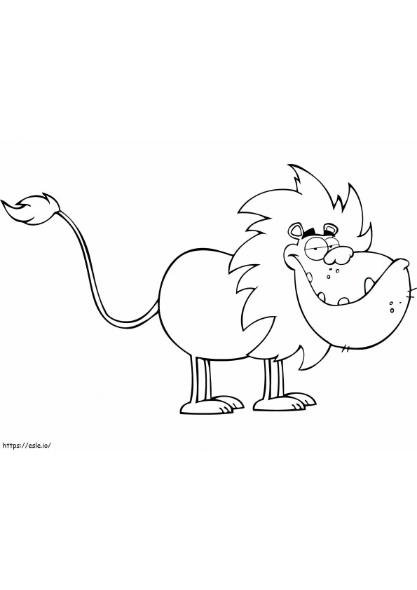 Singa Kartun yang Menyenangkan Gambar Mewarnai