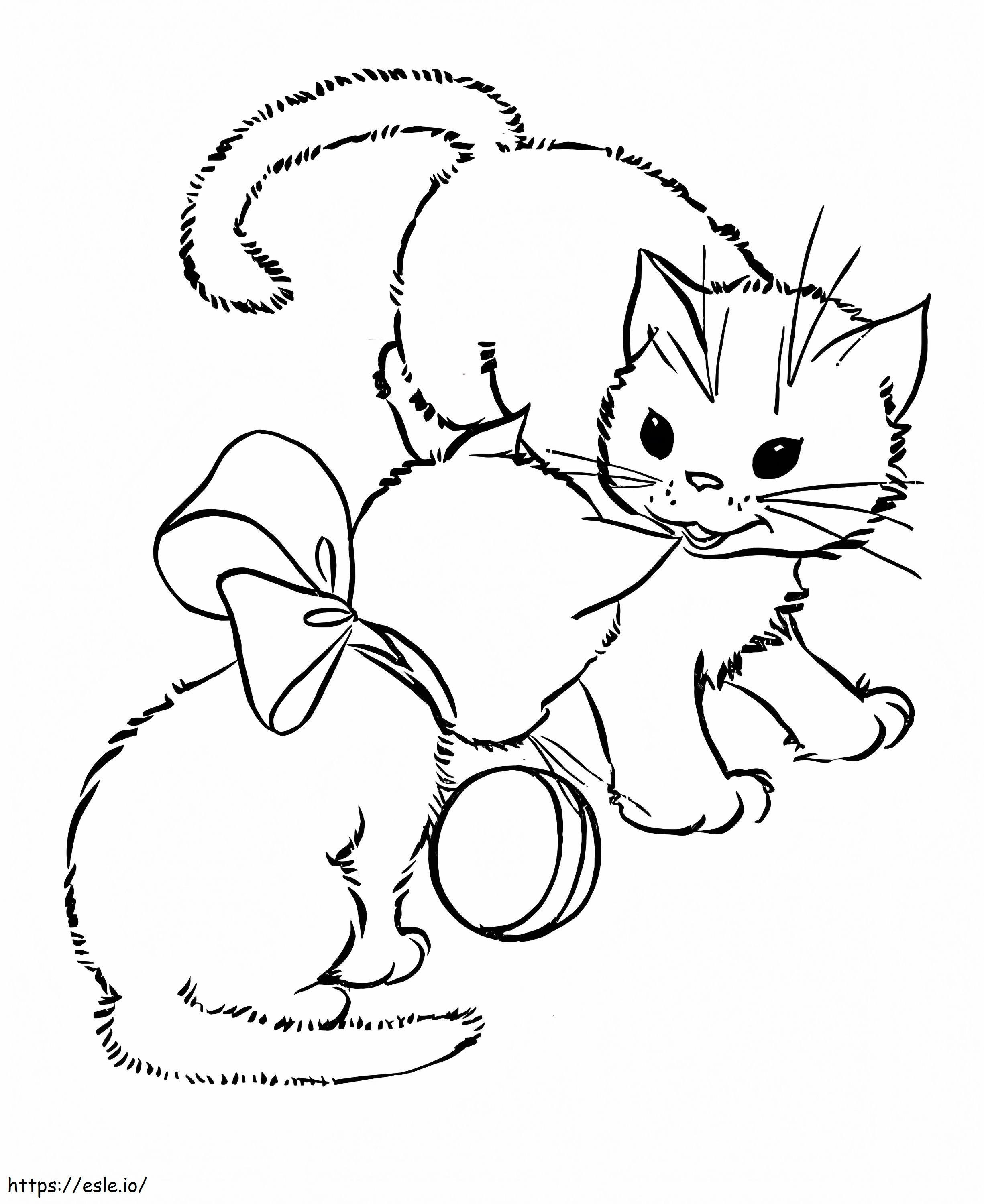 Coloriage Deux chatons à imprimer dessin